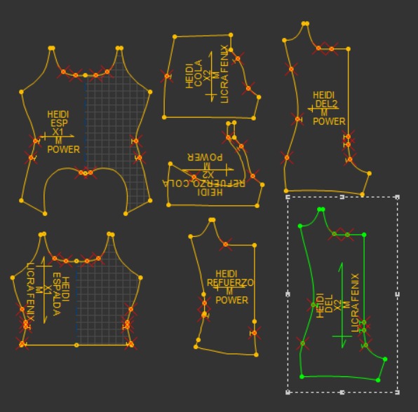 Set de moldes digitalizados en Optitex